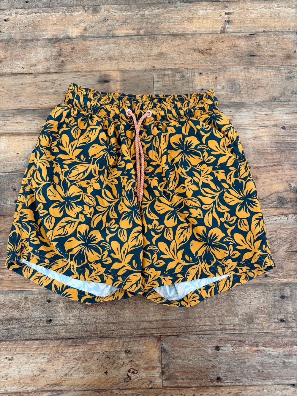 Maaji Navy and Yellow Floral Swim Shorts